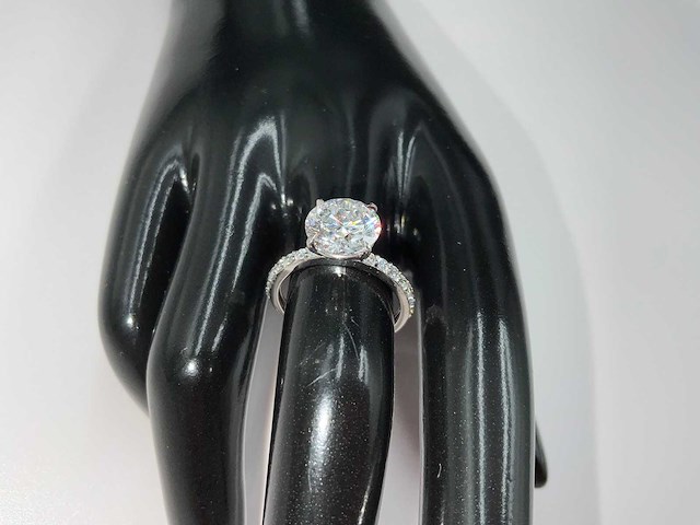 Platina ring met 3,46 crt. diamant - afbeelding 5 van  12