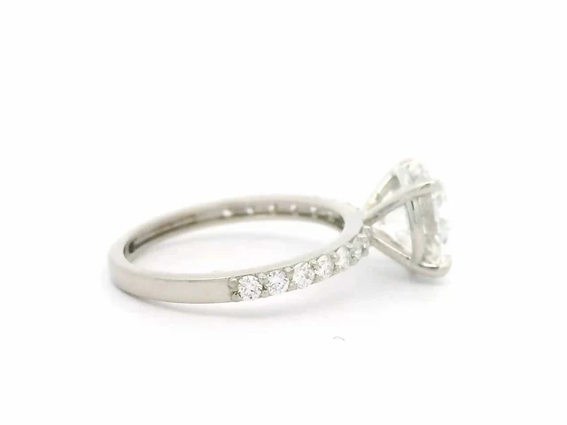 Platina ring met 3,46 crt. diamant - afbeelding 2 van  10