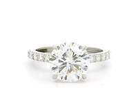 Platina ring met 3,46 crt. diamant - afbeelding 1 van  10