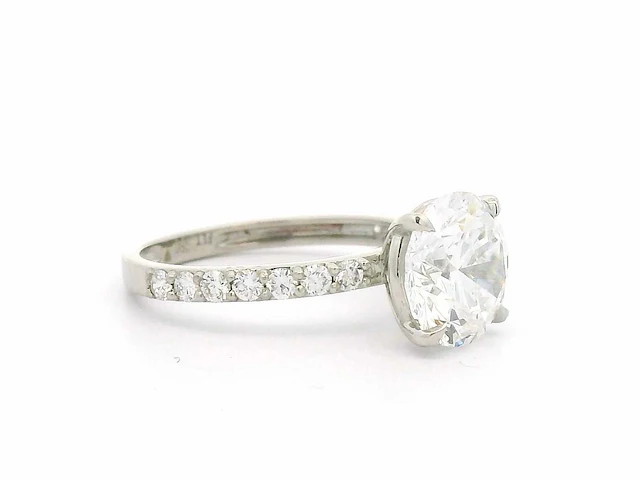 Platina ring met 3,46 crt. diamant - afbeelding 4 van  10