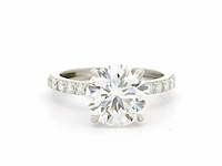 Platina ring met 3,46 crt. diamant - afbeelding 7 van  10