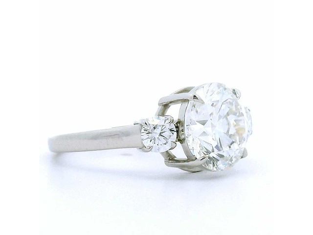 Platina ring met 3,47 crt. diamant - afbeelding 3 van  7