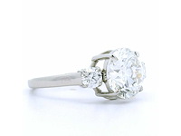 Platina ring met 3,47 crt. diamant - afbeelding 3 van  7