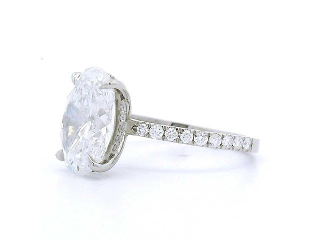 Platina ring met 3,84 crt. diamant - afbeelding 4 van  8