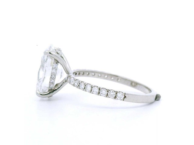 Platina ring met 3,84 crt. diamant - afbeelding 6 van  8