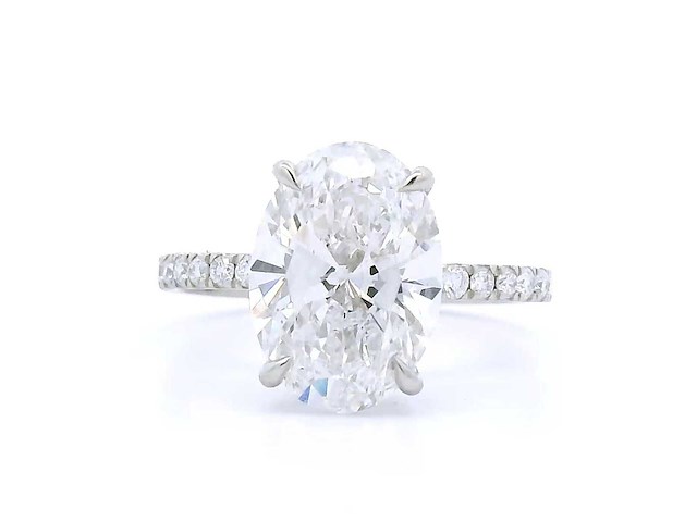 Platina ring met 3,84 crt. diamant - afbeelding 7 van  8