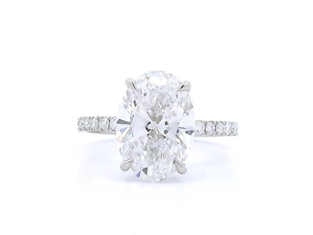 Platina ring met 3,84 crt. diamant - afbeelding 8 van  8