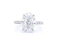 Platina ring met 3,84 crt. diamant - afbeelding 8 van  8