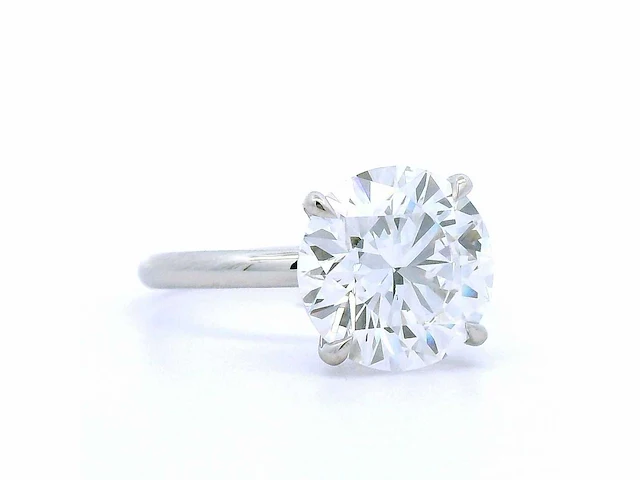 Platina ring met 4,02 crt. diamant - afbeelding 4 van  9