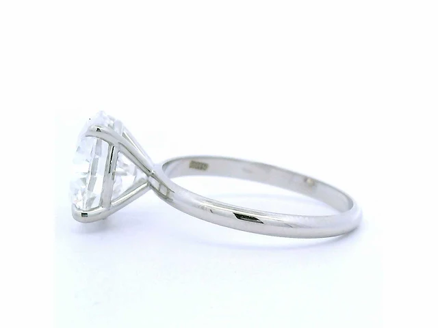 Platina ring met 4,02 crt. diamant - afbeelding 8 van  9