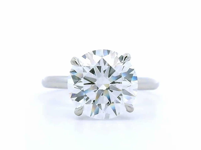 Platina ring met 4,02 crt. diamant - afbeelding 9 van  9
