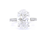 Platina ring met 4,49 crt. diamant - afbeelding 1 van  7