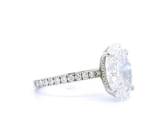 Platina ring met 4,49 crt. diamant - afbeelding 3 van  7