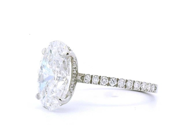 Platina ring met 4,49 crt. diamant - afbeelding 4 van  7