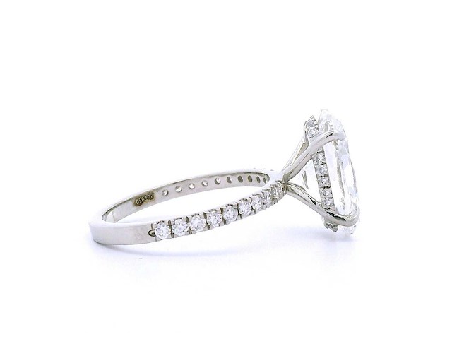 Platina ring met 4,49 crt. diamant - afbeelding 6 van  7