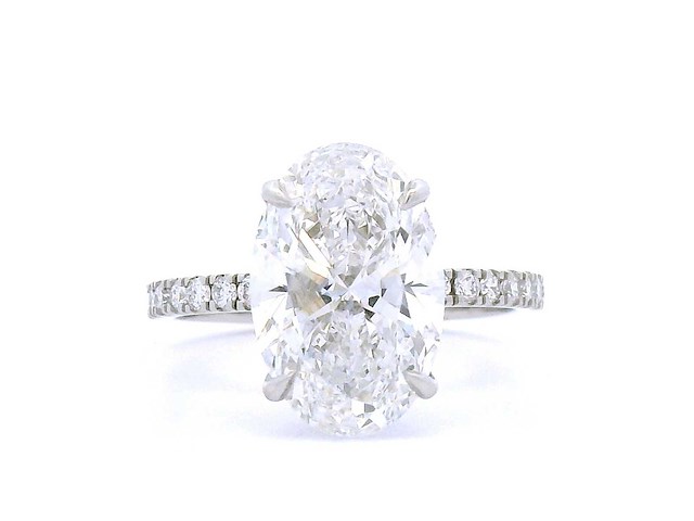 Platina ring met 4,49 crt. diamant - afbeelding 7 van  7