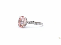 Platina ring met 5,02 crt roze diamant. - afbeelding 4 van  6