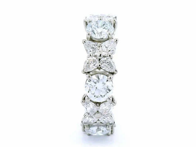 Platina ring met 5,03 crt. diamant - afbeelding 1 van  8