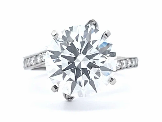 Platina ring met 5,39 crt. diamant - afbeelding 1 van  9