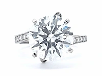 Platina ring met 5,39 crt. diamant - afbeelding 1 van  9