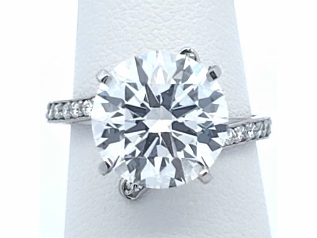Platina ring met 5,39 crt. diamant - afbeelding 3 van  9