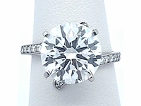 Platina ring met 5,39 crt. diamant - afbeelding 3 van  9