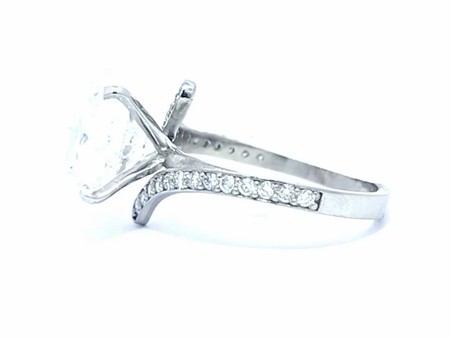 Platina ring met 5,39 crt. diamant - afbeelding 7 van  9
