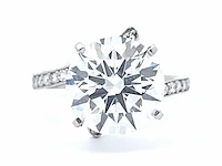 Platina ring met 5,39 crt. diamant - afbeelding 8 van  9