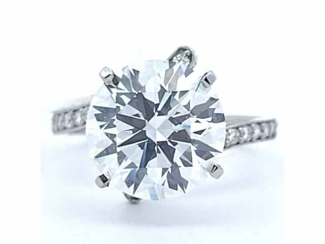 Platina ring met 5,39 crt. diamant - afbeelding 9 van  9