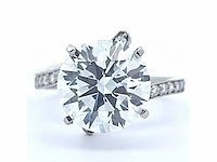 Platina ring met 5,39 crt. diamant - afbeelding 9 van  9