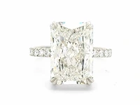 Platina ring met 6,76 crt. diamant - afbeelding 1 van  7