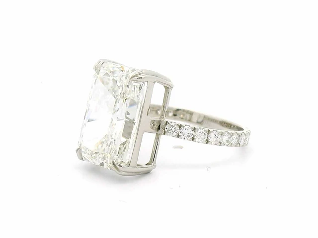 Platina ring met 6,76 crt. diamant - afbeelding 3 van  7