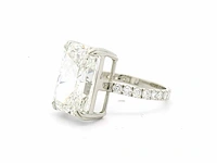 Platina ring met 6,76 crt. diamant - afbeelding 3 van  7