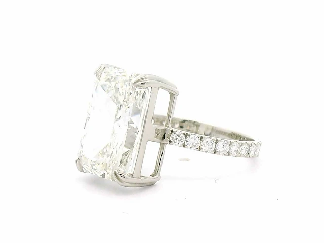 Platina ring met 6,76 crt. diamant - afbeelding 5 van  7