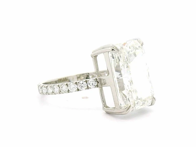 Platina ring met 6,76 crt. diamant - afbeelding 6 van  7