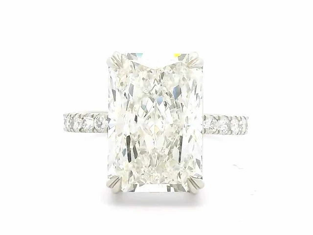 Platina ring met 6,76 crt. diamant - afbeelding 7 van  7