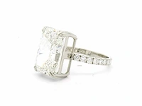 Platina ring met 6,76 crt. diamant - afbeelding 1 van  5