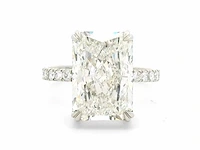 Platina ring met 6,76 crt. diamant - afbeelding 4 van  5