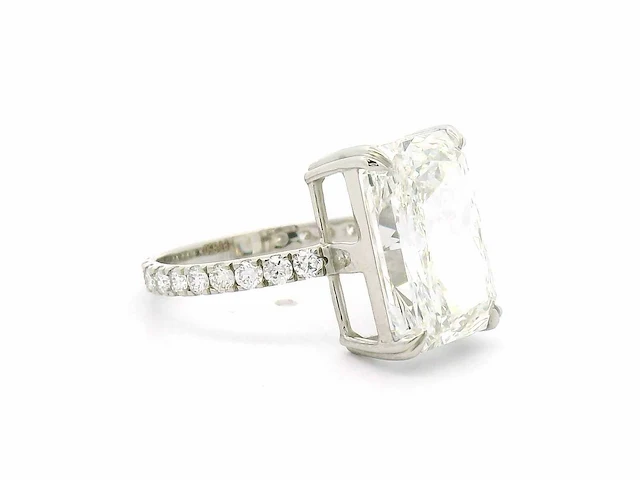 Platina ring met 6,76 crt. diamant - afbeelding 3 van  6