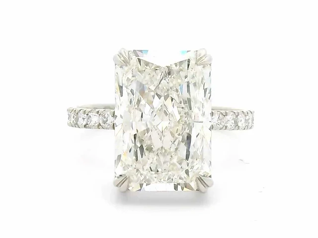 Platina ring met 6,76 crt. diamant - afbeelding 4 van  6