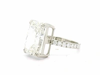 Platina ring met 6,76 crt. diamant - afbeelding 6 van  6