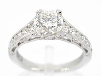 Platina ring met briljant geslepen diamanten - afbeelding 1 van  8