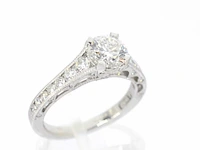 Platina ring met briljant geslepen diamanten - afbeelding 2 van  8