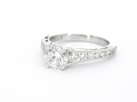 Platina ring met briljant geslepen diamanten - afbeelding 3 van  8