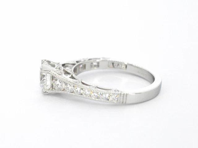 Platina ring met briljant geslepen diamanten - afbeelding 4 van  8