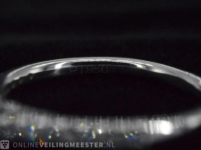 Platina ring met diamanten 1.3 ct (gecertificeerd) - nieuw - afbeelding 2 van  10