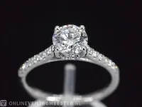 Platina ring met diamanten 1.3 ct (gecertificeerd) - nieuw - afbeelding 1 van  10