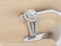 Platina ring met diamanten en een briljant geslepen diamant van 2.00 carat - afbeelding 2 van  7