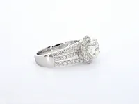 Platina ring met diamanten en een briljant geslepen diamant van 2.00 carat - afbeelding 3 van  7
