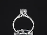 Platina solitair ring met een 1.00 carat briljant geslepen diamant - afbeelding 5 van  9